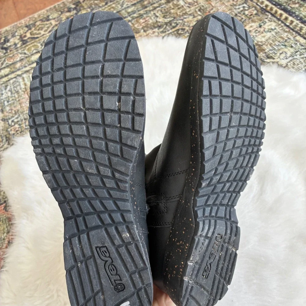 Teva Leather Womens Capistrano Comfort Ankle Bootie Zip Up Boot Black Size 10‎